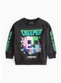 Minecraft Creeper Graphic Print Sweatshirt 12 years
