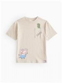 Peppa Pig Grey George Dino Print T-Shirt 3-4 years