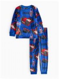 Hot Wheels Printed Blue Slinky Fleece Pyjamas 8-9 years