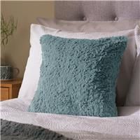 Habitat Faux Fur Textured Cushion - Blue - 43x43cm