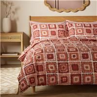 Habitat Autumnal Crochet Print Orange Bedding Set - Double