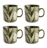 Habitat Floral Set of 4 Mugs - Green