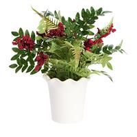 Argos Home Artificial Green Fern in White Ceramic Pot
