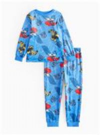 Blue Transformers Printed Slinky Fleece Pyjamas 6-7 years