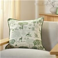 Argos Home Herringbone Stag Printed Cushion Green - 43x43cm