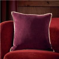 Habitat Cotton Velvet Cushion - Fig - 43x43cm