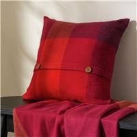Argos Home Herringbone Check Cushion - Red - 43x43cm