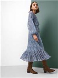 Tu x Morris & Co. Light Blue Midaxi Printed Chiffon Tea Dress 22