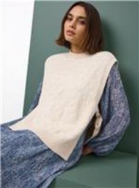 Tu x Morris & Co. Cream Marigold Knitted Side-Tie Vest XS