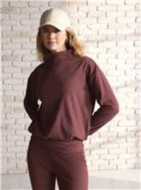 REAKTIV Dark Red Luxe Lounge High Neck Soft Touch Top XL