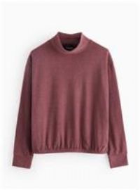 REAKTIV Dark Red Luxe Lounge High Neck Soft Touch Top L