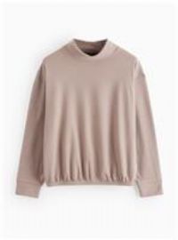 REAKTIV Taupe Luxe Lounge High Neck Soft Touch Top M