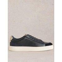 White Stuff Women's Toni Trainers Size 6 Navy Leather Upper Lace-up New F1