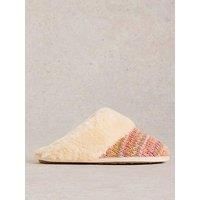 White Stuff Knitted Mule Slippers - Beige