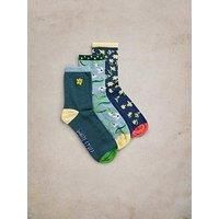 White Stuff Ankle Socks Women's Spring Floral Soft Breathable Stretchy 3 Pack