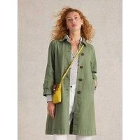 White Stuff Women's Oakleigh Denim Coat Long Sleeved Collared Ladies Jacket