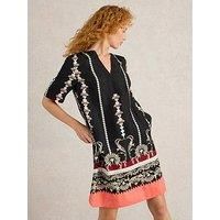 White Stuff June Linen Dress - Black