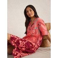 White Stuff June Linen Dress - Red