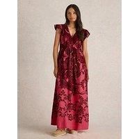 White Stuff Lorna Linen Blend Maxi Dress - Red