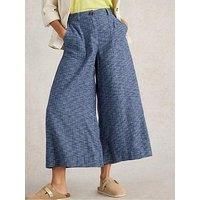 White Stuff Roxy Linen Blend Culotte - Blue