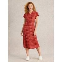 White Stuff Ellie Linen Jersey Dress - Red