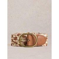 White Stuff Leather Weave Belt