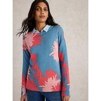 White Stuff Olive Floral Jumper - Blue