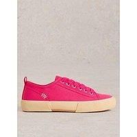 White Stuff Pippa Canvas Lace Up Trainer - Pink