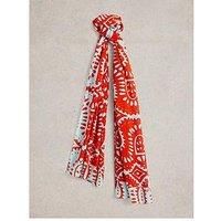 White Stuff Squiggle Printed Scarf