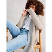 White Stuff Erin Long Line Cardi - Beige