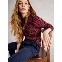 White Stuff Katie Print Jumper - Navy