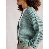 White Stuff Sally Slub Cardigan Dusky Green