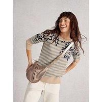 White Stuff Olive Print Jumper - Green