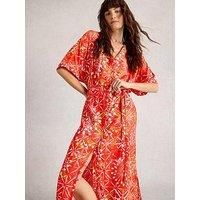 White Stuff Kiki Kimono Dress - Red