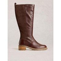 White Stuff Serena Leather Knee High Boot - Brown