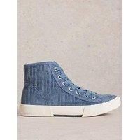 White Stuff Pippa Cord Hi-Top Trainer - Blue