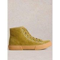 White Stuff Pippa Cord Hi-Top Trainer - Green