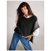 White Stuff Ava Knitted Poncho - Grey