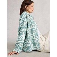 White Stuff Eden Jacquard Jacket - Blue