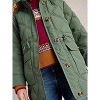White Stuff Edie Quilted Coat - Green