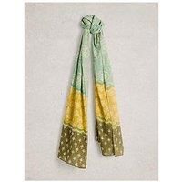 White Stuff Callie Printed Scarf - Green