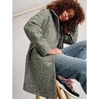White Stuff Karla Tweed Wool Blend Coat - Grey