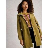 White Stuff Karla Velvet Coat - Green