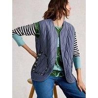 White Stuff Carla Printed Gilet - Blue
