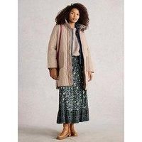 White Stuff Carmel Borg Lined Quilted Coat - Beige