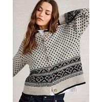 White Stuff Holly Heart Cardigan Ivory Multi