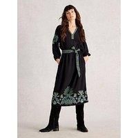 White Stuff Evie Embroidered Dress - Black