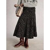 White Stuff Quinn Cord Midi Skirt - Black