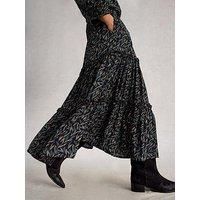 White Stuff Remi Metallic Midi Skirt - Black