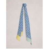 White Stuff Sally Skinny Printed Scarf - Blue